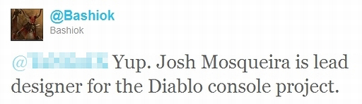 ���������꡼ No.001�Υ���ͥ������ / Blizzard�Υ��ߥ�˥ƥ��ޥ͡����㡼����Diablo III�ץ��󥷥塼�޵��ǥץ��������Ȥη�³��Twitter�Ǥ�ȯ����ǧ���