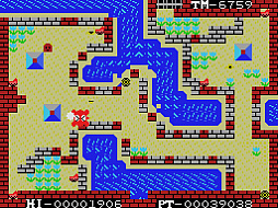 画像ギャラリー No.003のサムネイル画像 / ブロック崩しのように跳ね返るボールを使って火を消していく。アクションゲーム「アスレチックボール(MSX版)」,プロジェクトEGGで配信開始