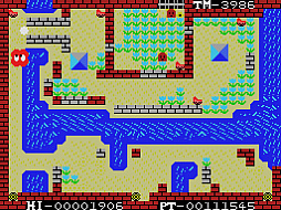 画像ギャラリー No.004のサムネイル画像 / ブロック崩しのように跳ね返るボールを使って火を消していく。アクションゲーム「アスレチックボール(MSX版)」,プロジェクトEGGで配信開始