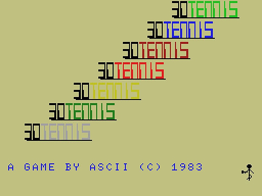 画像ギャラリー No.001のサムネイル画像 / 「3Dテニス(MSX版)」,プロジェクトEGGで本日配信。コートを横方向から見てプレイするクラシックスタイルのテニスゲーム