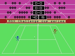 画像ギャラリー No.003のサムネイル画像 / 「3Dテニス(MSX版)」,プロジェクトEGGで本日配信。コートを横方向から見てプレイするクラシックスタイルのテニスゲーム