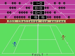 画像ギャラリー No.005のサムネイル画像 / 「3Dテニス(MSX版)」,プロジェクトEGGで本日配信。コートを横方向から見てプレイするクラシックスタイルのテニスゲーム