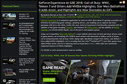 ���������꡼ No.004�Υ���ͥ������ / ��GDC 2018�ϡ�GeForce Experience�פ˥ϥ��饤��ư��Υ��˥᡼�����GIF������ǽ���ä�롣��Ansel��������������Ȥؤ���Ƥ��ǽ��