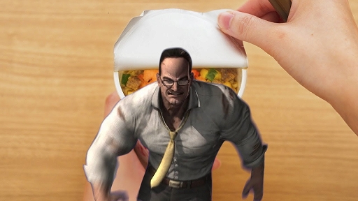 画像ギャラリー No.001のサムネイル画像 / このカプヌの食べ方には変革が必要だ! 「カップヌードル」と「メタルギア ライジング リベンジェンス」がコラボした新CMが公開に