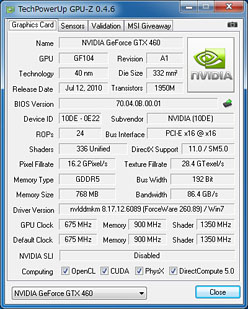 #015Υͥ/Ÿ6ԥ1ǤΡGeForce GTX 460 768MBץɤȤäƤߤ