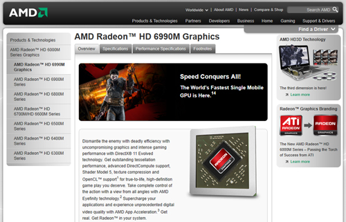 AMDΡPCGPUΥ饤ʥåפˡRadeon HD 6990Mפɲá꡼Ǿ̥ǥ