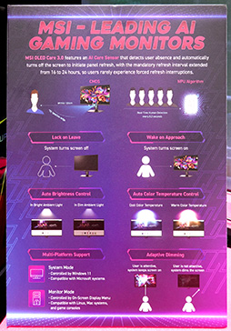 画像ギャラリー No.004のサムネイル画像 / MSIの有機ELディスプレイなら焼き付き3年保証! AIも活用する焼き付き防止技術を備えた500Hz QD OLEDディスプレイを披露