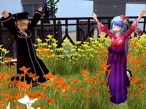 画像ギャラリー No.014のサムネイル画像 / 「メビウスオンライン」に春到来。桜が咲くロビーや新衣装「袴」などが登場