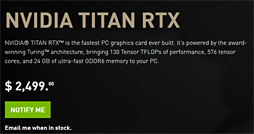 NVIDIATITAN RTXפȯɽTU102Υե륹ڥå2499ɥ