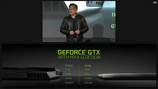 COMPUTEXNVIDIAΡPCGTX 1080ܤե󥹥ǥMax-Q Designפȯɽ