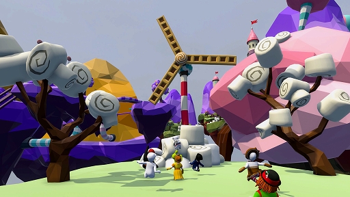 画像ギャラリー No.004のサムネイル画像 / PC版「Human Fall Flat」,新レベル“キャンディランド”を追加するアップデートを実施。甘いお菓子で彩られた新たなステージが登場