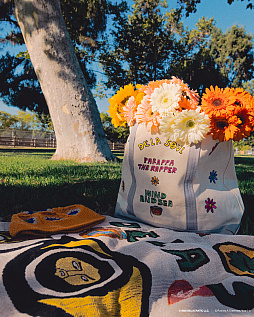 画像ギャラリー No.002のサムネイル画像 / 「パラッパラッパー」×WIND AND SEA×De La Soulコラボ決定。花のモチーフやパラッパのカエルのロゴなどを使用したアイテムを展開