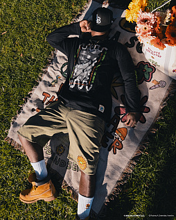 画像ギャラリー No.003のサムネイル画像 / 「パラッパラッパー」×WIND AND SEA×De La Soulコラボ決定。花のモチーフやパラッパのカエルのロゴなどを使用したアイテムを展開