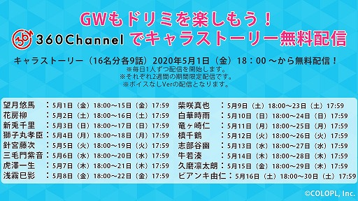 ���������꡼ No.001�Υ���ͥ������ / ��DREAM!ing�ס�ư���ۿ��ץ�åȥե������360Channel�פˤƴ��ָ����̵�����ȡ��꡼���ۿ�