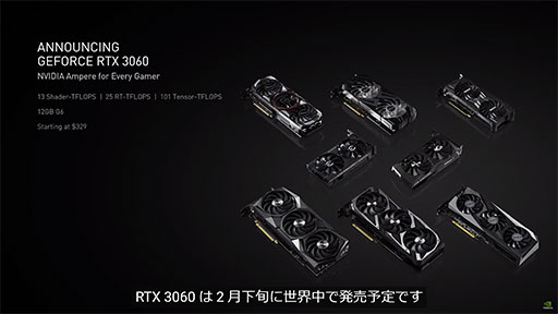 NVIDIAAmpereΥߥɥ륯饹GPUGeForce RTX 3060פ䡤ΡPCGeForce RTX 30ץ꡼ȯɽ