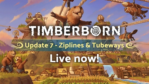 画像ギャラリー No.001のサムネイル画像 / ビーバーコロニーシム「Timberborn」,ビーバーたちの高速移動を可能にする“ジップライン”などを追加する大型アップデートを配信