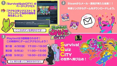 ХХ륯Survival Quiz CITYפԥץ쥤ƥȳŤꡣSteam PlaytestǻüԤ罸