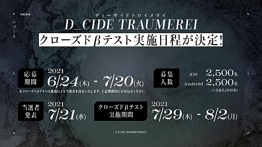 画像ギャラリー No.005のサムネイル画像 / 「ディーサイドトロイメライ」の事前登録が新たにApp StoreとGoogle Playでも開始。クローズドβテストの参加申し込みも受け付け中