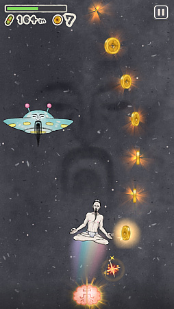 画像ギャラリー No.006のサムネイル画像 / スマホアプリ「本当の幸せ」が本日配信。“にゃんこ大戦争”のポノスが手がける“瞑想しながら空を飛ぶ”アクションゲーム