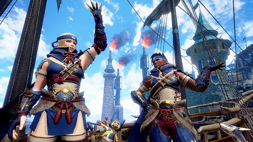 画像ギャラリー No.002のサムネイル画像 / 「モンハンライズ:サンブレイク」,イベントクエスト“爆炎豪水”本日配信。特別なジェスチャー“称賛に応える”と“得意げにする”を獲得できる