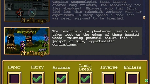 画像ギャラリー No.002のサムネイル画像 / 「Vampire Survivors」,ギャンブル要素の高いチャレンジステージ“Westwoods”などを紹介するv.1.14の新たなトレイラーを公開