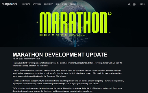 画像ギャラリー No.001のサムネイル画像 / 「Marathon」の発売が無期限延期に。αテストの成果やアート盗用問題で批判を受け,今後はサバイバル要素やゲームの世界観の再開発に尽力