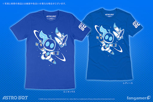 画像ギャラリー No.002のサムネイル画像 / 「アストロボット」のコラボTシャツ,ピンバッジが登場。おなじみ「アストロ」がデザインされ,ピンバッジは2種類の絵柄に変化する