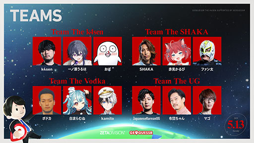 画像ギャラリー No.004のサムネイル画像 / 「The k4sen」第35回の採用タイトルは「GeoGuessr」に。Googleストリートビューを利用する位置当てゲームで,5月13日20:00に配信