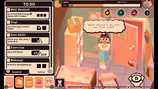 画像ギャラリー No.002のサムネイル画像 / IGFでグランプリを受賞したライフシム「Consume Me」,体験版を配信開始。自分にあまり自信がない女子高生の日常がコミカルに描かれる