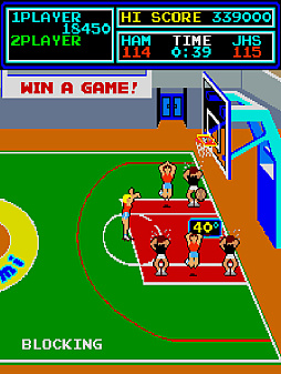 画像ギャラリー No.003のサムネイル画像 / バスケの試合で制限時間内に逆転勝利を目指せ。「スーパーバスケットボール」がアーケードアーカイブスで7月17日に配信決定