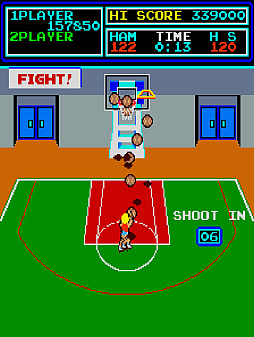 画像ギャラリー No.006のサムネイル画像 / バスケの試合で制限時間内に逆転勝利を目指せ。「スーパーバスケットボール」がアーケードアーカイブスで7月17日に配信決定