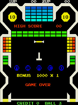 画像ギャラリー No.001のサムネイル画像 / 爆発で高得点を狙えるブロックくずしゲーム「ボムビー」,アケアカで11月20日に配信。1979年にナムコから発売されたタイトル