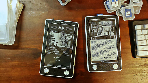 画像ギャラリー No.001のサムネイル画像 / eBookとゲーム機のハイブリッド「Ink Console」で,テキストベースアドベンチャーを楽しむ