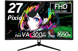 画像ギャラリー No.002のサムネイル画像 / 比較的安価な1440p/180Hz表示とフルHD/300Hz表示の27インチ湾曲VA液晶ディスプレイがPixioから発売に
